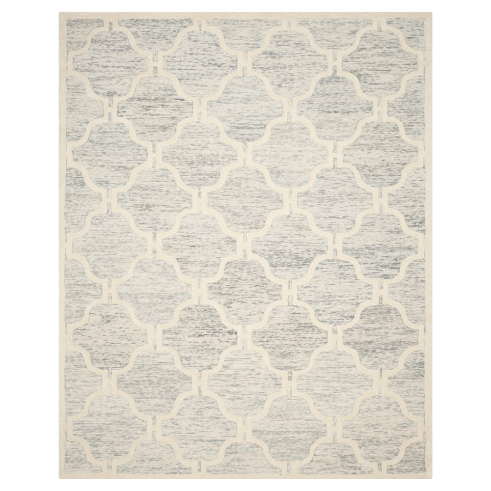 8'X10' Geometric Area Rug Light Gray/Ivory - Safavieh