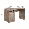 KTMBDW 47?¡À Computer Desk with Storage Cabinet, Office Desk with Faux Barn Door, Metal Hinges, Modesty Panel for Home Office & Studio - 4 of 4