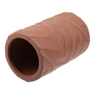 Unique Bargains Ceramic Aquarium Hideaway Rock Cave Fish Tank Decoration Red Brown 4.25"x2.76"x2.76"