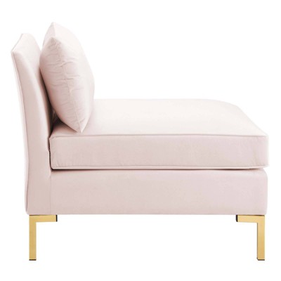 Luxe Pink Velvet 103" Three-Piece Sectional Sofa