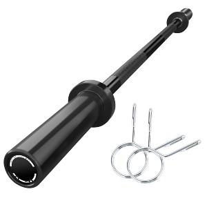 4FT Barbell Weight Bar, 500lbs Capacity Straight Weight Bar for Weightlifting and Power Lifting, Workout Barbell Fit 2'' Standard Weights - 1 of 4