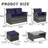 Sapphtopaz Patio Furniture Set Rattan Lounge Outdoor Conversation Chairs with Rectangular Glass Table for Patio, Backyard, Terrace - 2 of 4