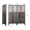 MAYEERTY Freestanding Room Dividers, 6FT Carved Wood Folding Privacy Screens, Rustic Brown - 4 of 4
