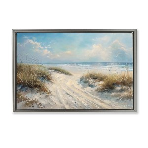 Stupell Industries Shoreline Serenity Beach Floating Frame Canvas Art - 1 of 4
