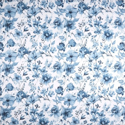 72"x72" Wild Flower Cotton Fabric Shower Curtain Blue - Nicole Miller