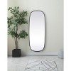 Elegant Lighting Metal Frame Oval Mirror 24x60 Inch in Black - 2 of 4