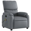 vidaXL Gray Faux Leather Massage Recliner Chair with Manual Recline and Vibration for Living Room, Bedroom - 3 of 4