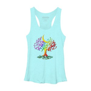 Adult Design By Humans Rainbow Pride Tree of Life By Fluffydstroyer Racerback Tank Top - 1 of 2