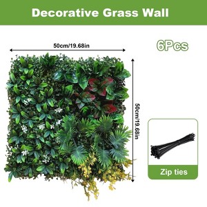 Artificial Wall Panels 20 x 20 Inch,Grass Wall Panels with Zip Tiles.Greenery Backdrop Privacy Screen for Indoor and Outdoor Decor,6/12/16 Pack - 1 of 4