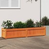 vidaXL Wooden Garden Planter - Outdoor Flower Box - Solid Pine Wood - 59.1”x12.2”x12.2” - Wax Brown - 2 of 4