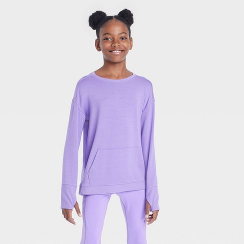 Girls' Fleece 1/2 Zip Pullover - All In Motion™ Purple S : Target