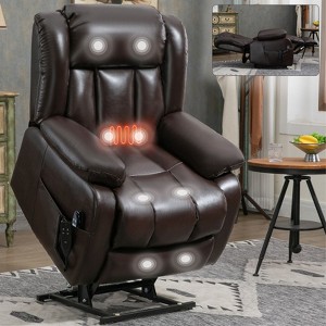 CAVINAS Power Lift Recliner Chair with Dual Motor for Elderly, 8-Point Vibration Massage & Lumbar Heating, 350lbs Weight Capacity - 1 of 4
