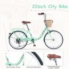 Okak 22IN Cruiser Bikes with Front Basket, Girls Bike with Steel Frame, V-Shape Brake and Comfort Saddles, Adult Bike for Girls and Women - 2 of 4