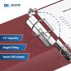 Premium Economy Angle 1.5" D Ring Binder 6pk Burgundy: Davis Group, Polypropylene, Hard Cover, 350 Sheet Capacity, 2 Pockets - image 3 of 4