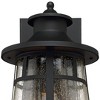 John Timberland Clement Mission Outdoor Wall Light Fixtures Set of 2 Cast Iron Black 15" Clear Seedy Glass for Post Exterior Barn Deck House Porch - 3 of 4