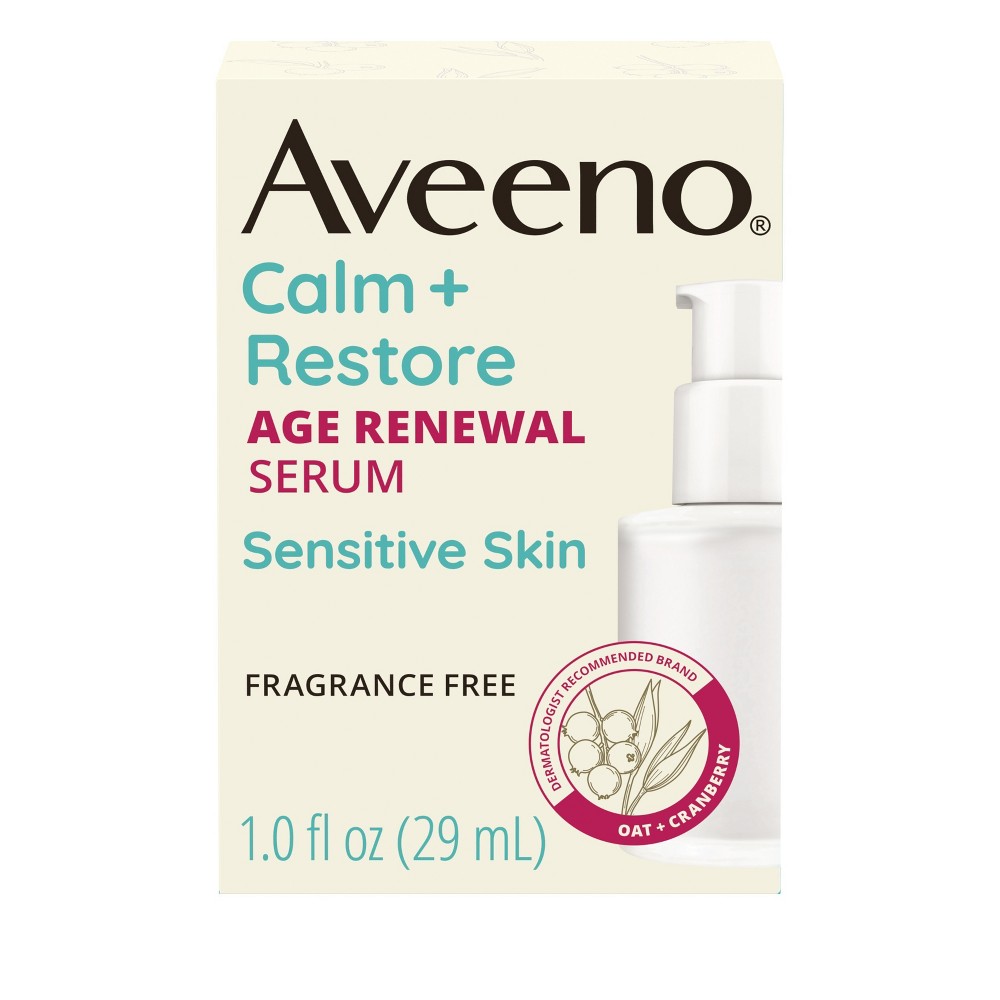 Photos - Cream / Lotion Aveeno Calm + Restore Age Renewal Face Serum - 1.0 fl oz 