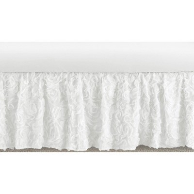 Sweet Jojo Designs Girl Baby Crib Bed Skirt Rose Collection Solid White ...