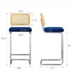 FONTOI Counter and Bar Stools, 2PCS Velvet Counter Height Chairs with Rattan Back, 30 inch Stools Armless Bar Chairs, Pink, 17.7"*8.9"*42.5" - 2 of 4
