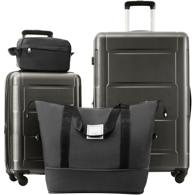 4-Piece Luggage Set,Expandable ABS Hardshell Luggage Sets Spinner 20 In/28 In  With TSA Lock,Travel Duffel Bag And Toiletry Bag-Cuddlewood