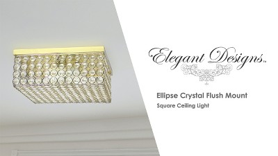 Elipse 12" Crystal and Bronze Elegant Flushmount Light