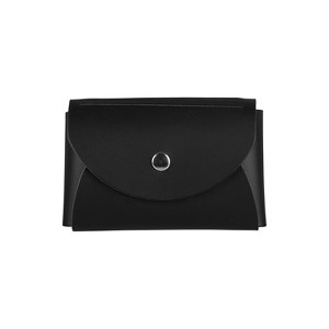 JAM Paper Italian Leather Business Card Holder Case with Round Flap Black 2233317456 - 1 of 4
