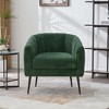 PAGED Barrel Accent Chair Modern Chenille Reading Chair Channel Tufted Lounge Chair with Metal Legs for Reading Room, Bedroom - 3 of 4