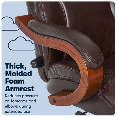 Biscuit Brown Bonded Leather High-Back Executive Swivel Chair