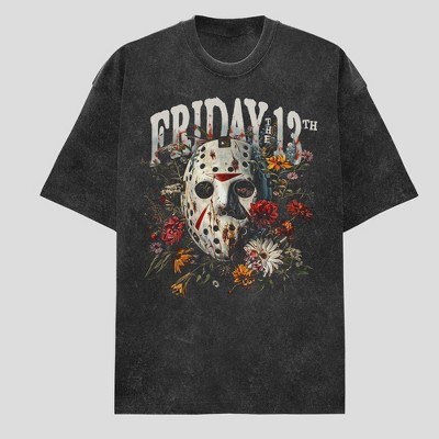 Men's Friday the 13th Floral T-Shirt - Black