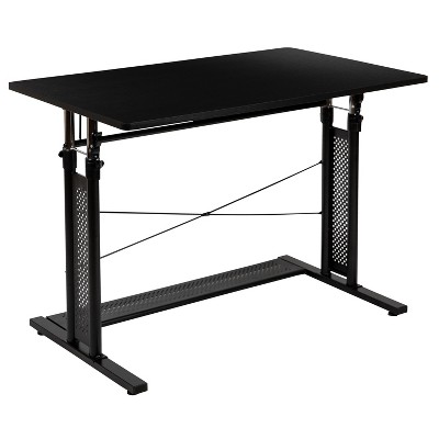 Modern Black 39.3" Adjustable Height Steel Sit/Stand Desk