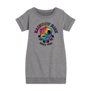 - Rainbow High - School Crest Graphic Short Sleeve Fleece Dress - 1 of 4