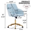 NicBex Adjustable Height Ergonomic Home Office Chair with Golden Metal Base and Wheels for Work Study Vanity,Bedroom - 3 of 4