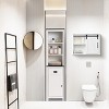 LuxenHome Farmhouse White MDF Bathroom Wall Cabinet - 4 of 4