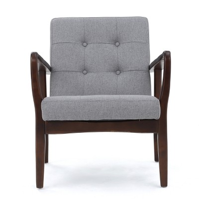 GDFStudio Zanzibar Fabric and Rubberwood Tufted Club Chair