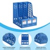 Unique Bargains PP Plastic Vertical Sturdy Detachable Design File Magazine Holder 3 Compartment - 3 of 4