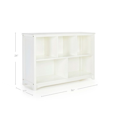 Classic White Adjustable Kids Bookshelf with Cubes