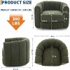 360° Swivel Barrel Chair 2-Pack, Mid-Century Modern Accent Chair with Plush Teddy Fleece Upholstery,Cloud-Like Comfort for Living Room & Office,Green - 3 of 4