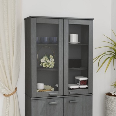 vidaXL Top for Highboard HAMAR Dark Gray 33.5 in.x13.8 in.x39.4 in. Solid Wood Pine
