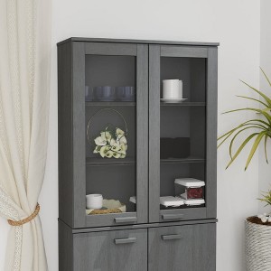 vidaXL Top for Highboard HAMAR Dark Gray 33.5 in.x13.8 in.x39.4 in. Solid Wood Pine - 1 of 4