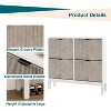 4-Tier Flip Drawer Shoe Storage Cabinet, Farmhouse Style Fluted Organizer with Metal Legs, Slim Freestanding Shoe Rack for Entryway, Hallway - 4 of 4