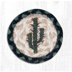 Earth Rugs Saguaro Printed Round Coaster – 5" Eco-Friendly Table Protection - 1 of 3