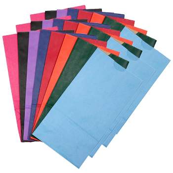 Hygloss Gusseted Flat Bottom Paper Bags, Size #6, Bright Assorted Colors, 28 Per Pack, 3 Packs