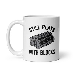 Crazy Dog T-Shirts Still Plays With Blocks Mug Funny Car Mechanic Racing Garage Novelty Cup-11oz - 1 of 4