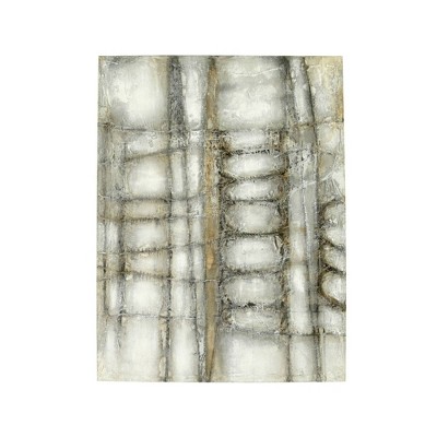 39.5" Hand Painted Abstract Framed Wall Canvas with Web Texture - 3R Studios