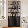 Tribesigns 79"Corner Shelf with Cabinet, 5-Tier Bookshelf with Storage Cabinet, Double Doors and Baffle Design, for Home Office, Black - 3 of 4