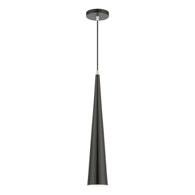 Livex Lighting Andes 1 - Light Pendant in  Shiny Black/Polished Chrome