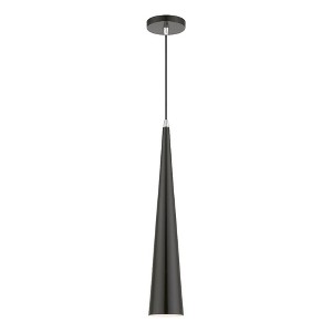 Livex Lighting Andes 1 - Light Pendant in  Shiny Black/Polished Chrome - 1 of 3