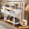 KIGFTSOD Narrow Console Table - Curved Corner, Retro Style with Top Drawer & Open Shelf, Ideal for Entryway, Hallway & Living Room - 4 of 4