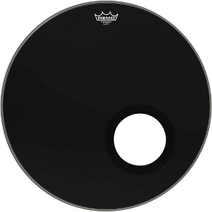Remo Powerstroke 3 Ebony Resonant Bass Drum Head With 5" Port Hole - 1 of 3