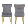 Vynxaria Simba Gold 2-Piece Dining Chair Set - Navy Velvet with Elegant Gold Legs - 4 of 4