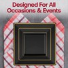 Smarty Had A Party Black w/ Gold Square Edge Rim Plastic Wedding  Set - 20 Sets - 2 of 4